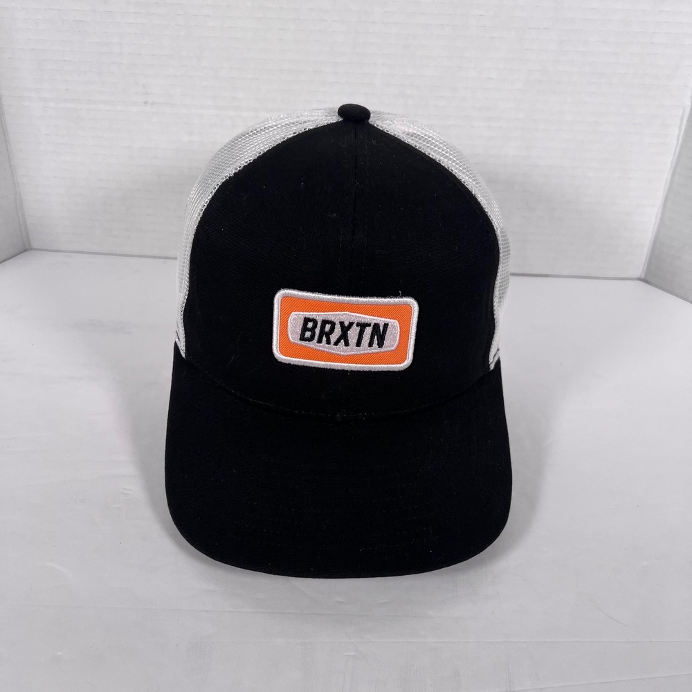 Brixton Black White Mesh‎ Trucker Hat Embroidered Patch Adjustable Snapback